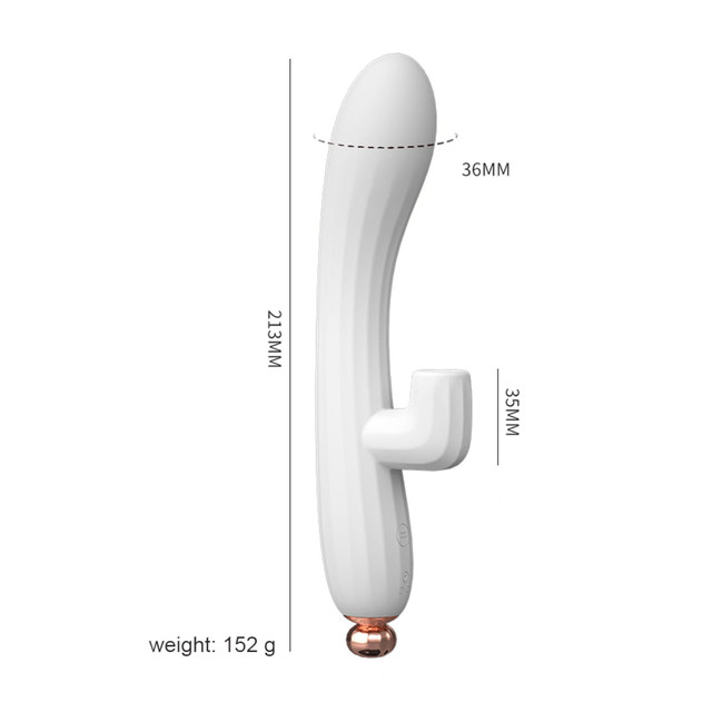 Вібратор зі стимуляцією клітора вакуумно-хвильовий стимулятор Vibrator Lilo білого кольору