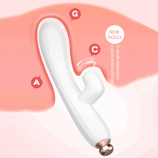 Вібратор зі стимуляцією клітора вакуумно-хвильовий стимулятор Vibrator Lilo білого кольору