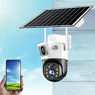 Вулична 4G камера відеоспостереження із сонячною панеллю PTZ TP23 Камера відеоспостереження на 2 об'єктиви, фото 4