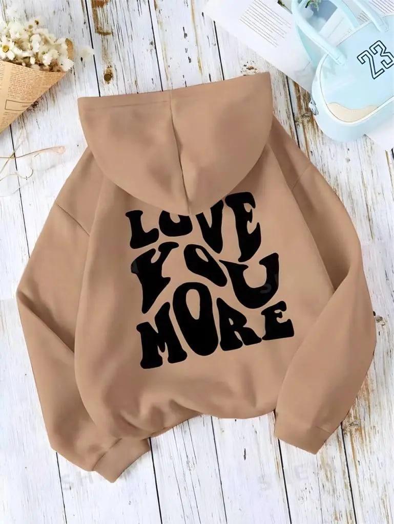 Стильне жіноче худі з принтом на спині "LOVE YOU MORE", фото 1