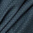 Костюмна тканина кольору темної морської хвилі з бірюзовою крапкою