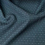 Костюмна тканина кольору темної морської хвилі з бірюзовою крапкою, фото 5