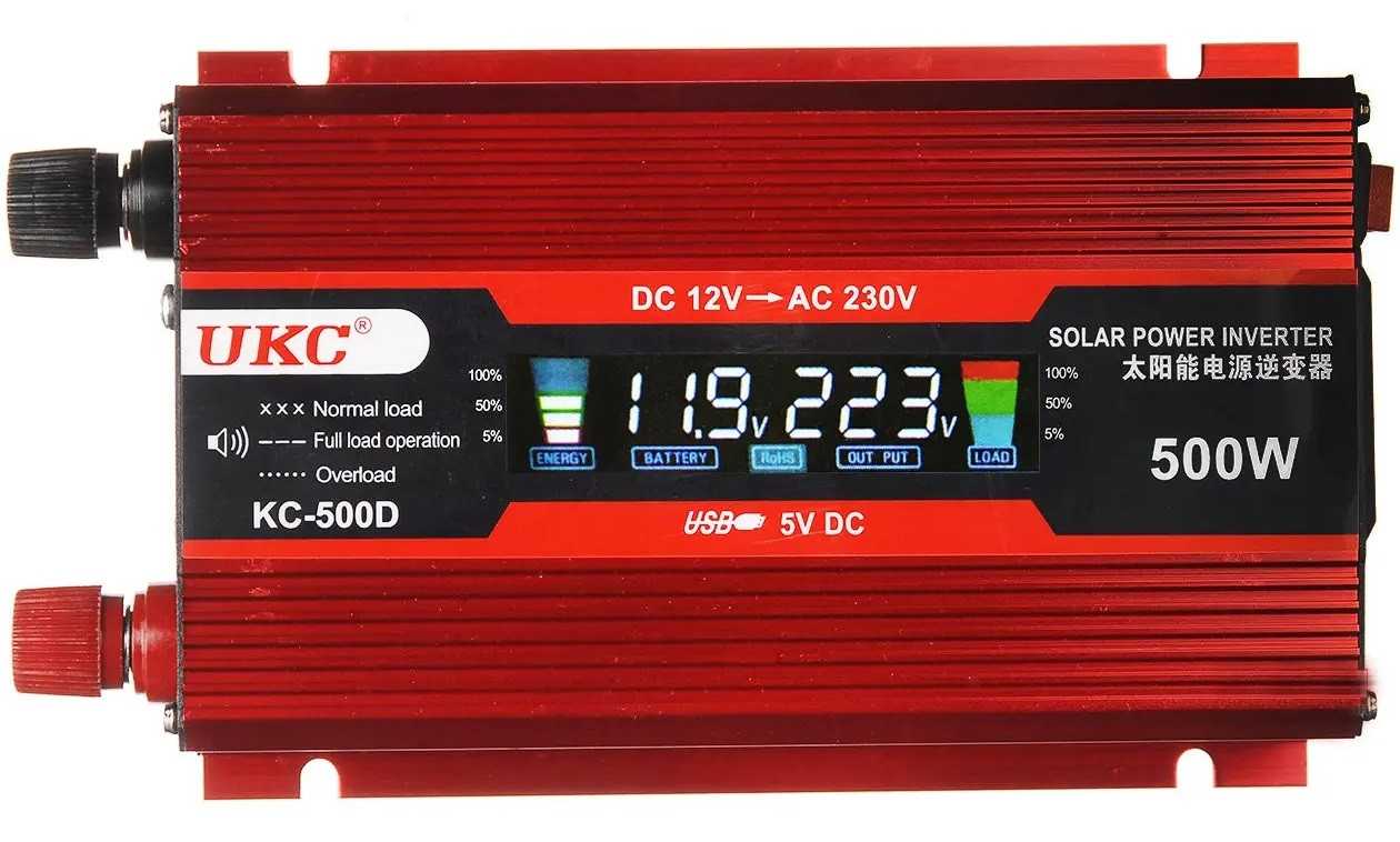 Преобразователь тока AC/DC UKC 500W KC-500D с LCD дисплеем