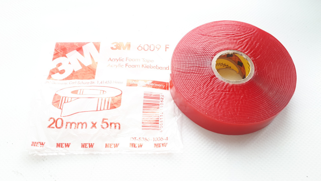 Скотч двосторонній. 3M 6009F 20мм*5м*0,8мм прозорий, фото 1