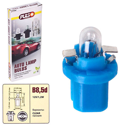 Лампочка в щиток із патроном PULSO B8.5d/1.2W-12v clear, фото 1
