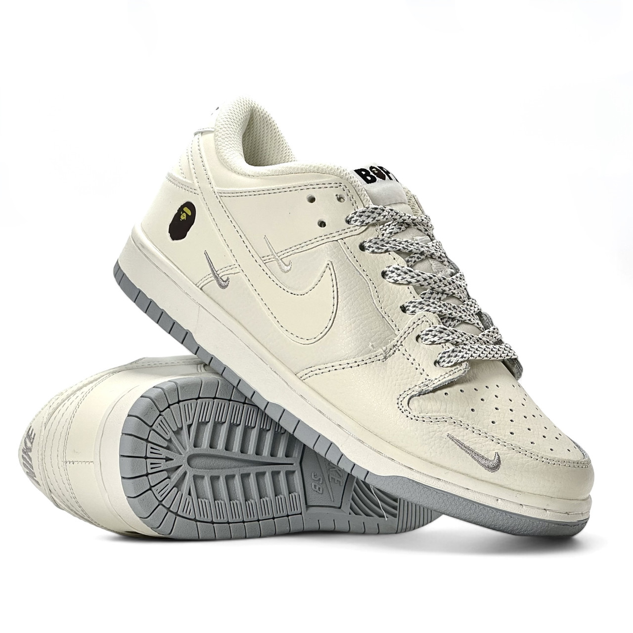 Жіночі кросівки осінні Nike SB Dunk Low шкіряні бежеві демісезонні