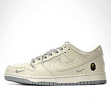 Жіночі кросівки осінні Nike SB Dunk Low шкіряні бежеві демісезонні, фото 2