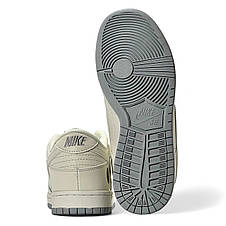 Жіночі кросівки осінні Nike SB Dunk Low шкіряні бежеві демісезонні, фото 3