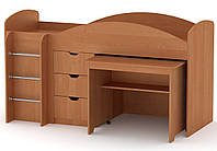 Ліжко-горище двоярусне 3в1 Універсал вільха Компаніт (194х89х106 см)