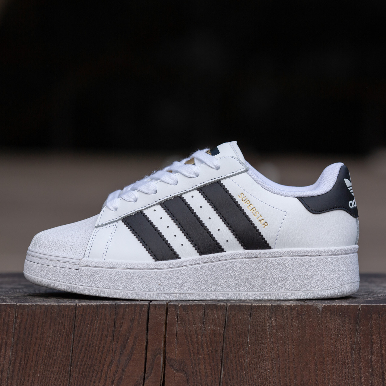 Жіночі Кросівки Adidas Superstar XLG White Black / Адідас Суперстар ХЛГ