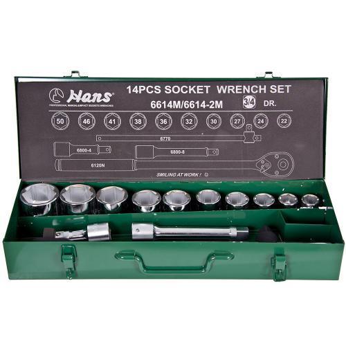 Набір інструментів 14 пр. 3/4"DR, 22-50мм HANS (6614M), фото 1