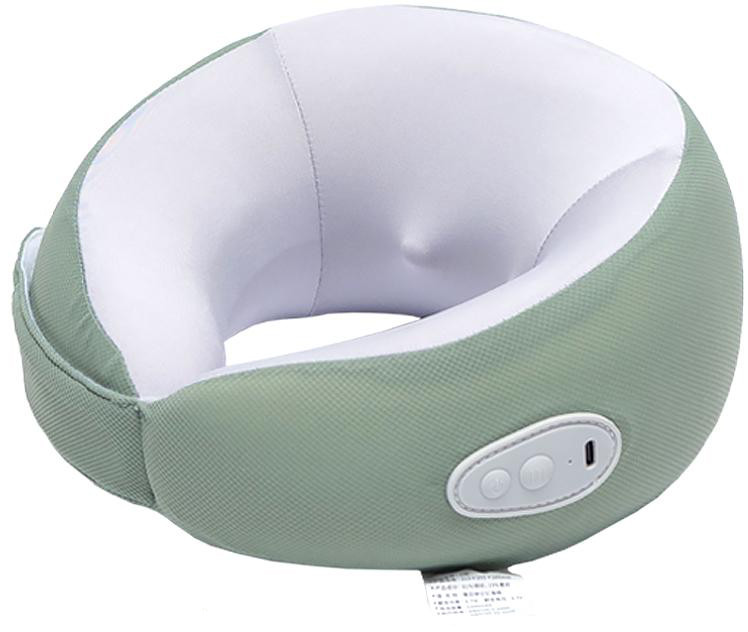 Масажер подушка для шиї U-подібна на липучці з акумулятором + підсвічування. Розмір 22*21*11,5 см, вага 365гр