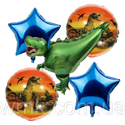 Кульки повітр. набір 5шт Динозавр 990427, фото 1