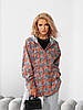 Жіночий зручний прогулянковий костюм в спортивному стилі: сорочка в клітинку з капюшоном та вільні штани, фото 4