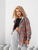 Жіночий зручний прогулянковий костюм в спортивному стилі: сорочка в клітинку з капюшоном та вільні штани, фото 8