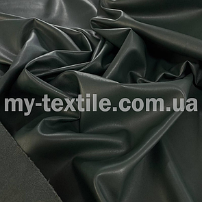 Тканина шкірозамінник на замшевій основі стрейч щільна 145 см Пляшка (Темно-зелений)