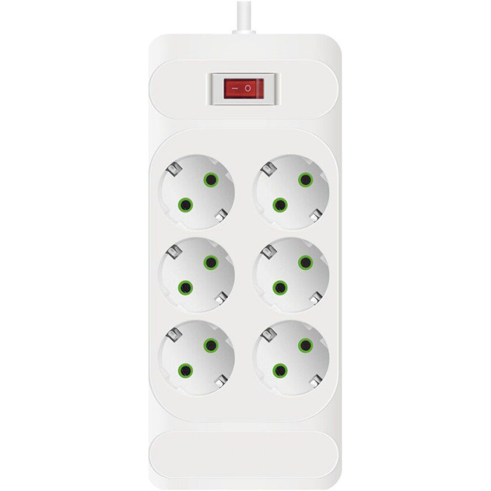 Мережевий фільтр F33,6гн.EU, 2м,3х0,75мм,2500W,White, Voltronic, Арт.56615
