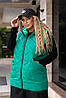 Жіноча стьобана осіння жилетка безрукавка з капюшоном, утеплена синтепоном, батал великі розміри, фото 5