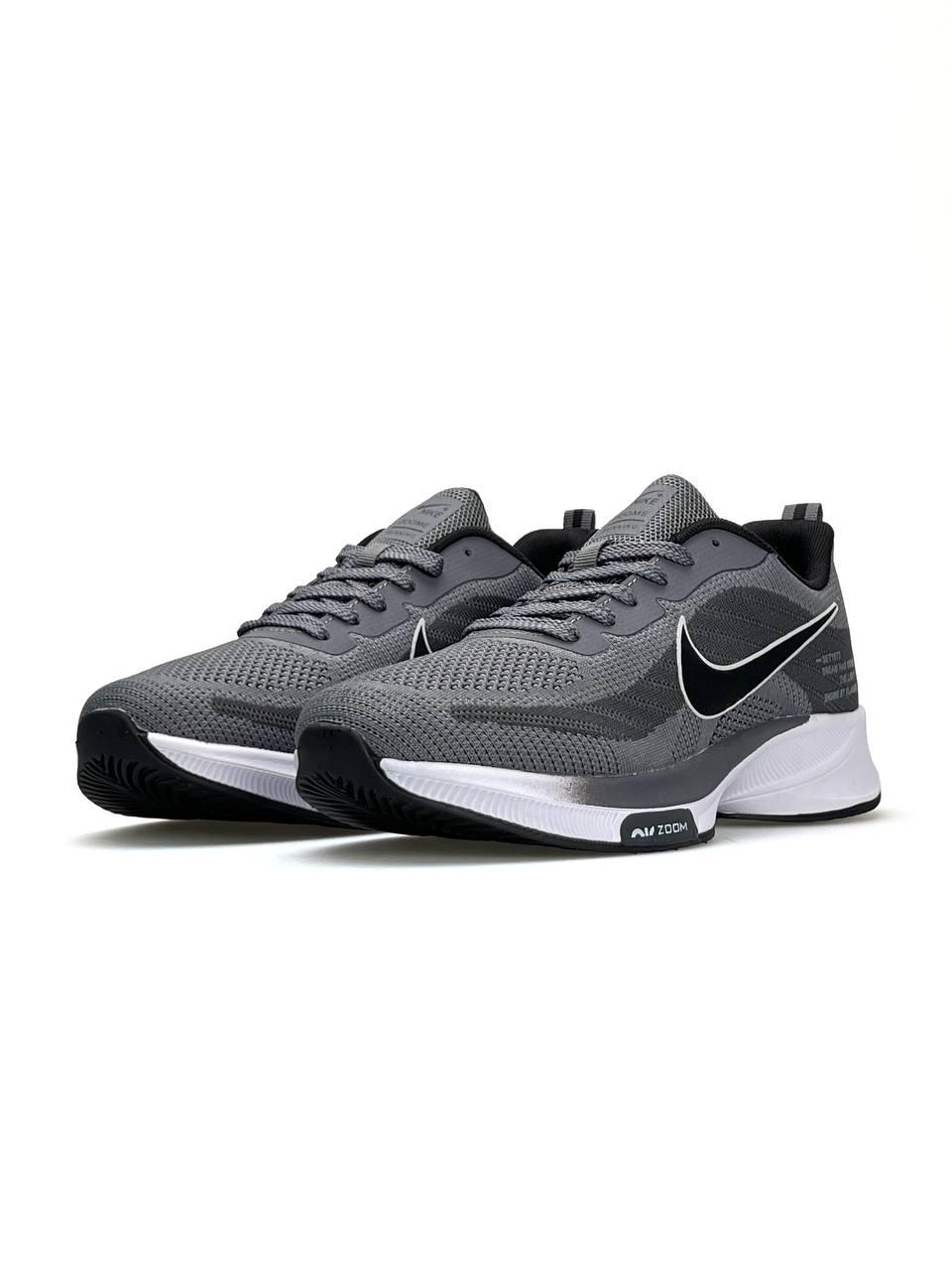 Чоловічі кросівки Nike Zoom Running Dark Grey, чоловічі текстильні кеди Найк сірі, Чоловіче взуття