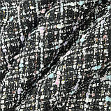 Твід чорний на бежевому штучному хутрі двосторонній, фото 8