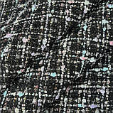 Твід чорний на бежевому штучному хутрі двосторонній, фото 5