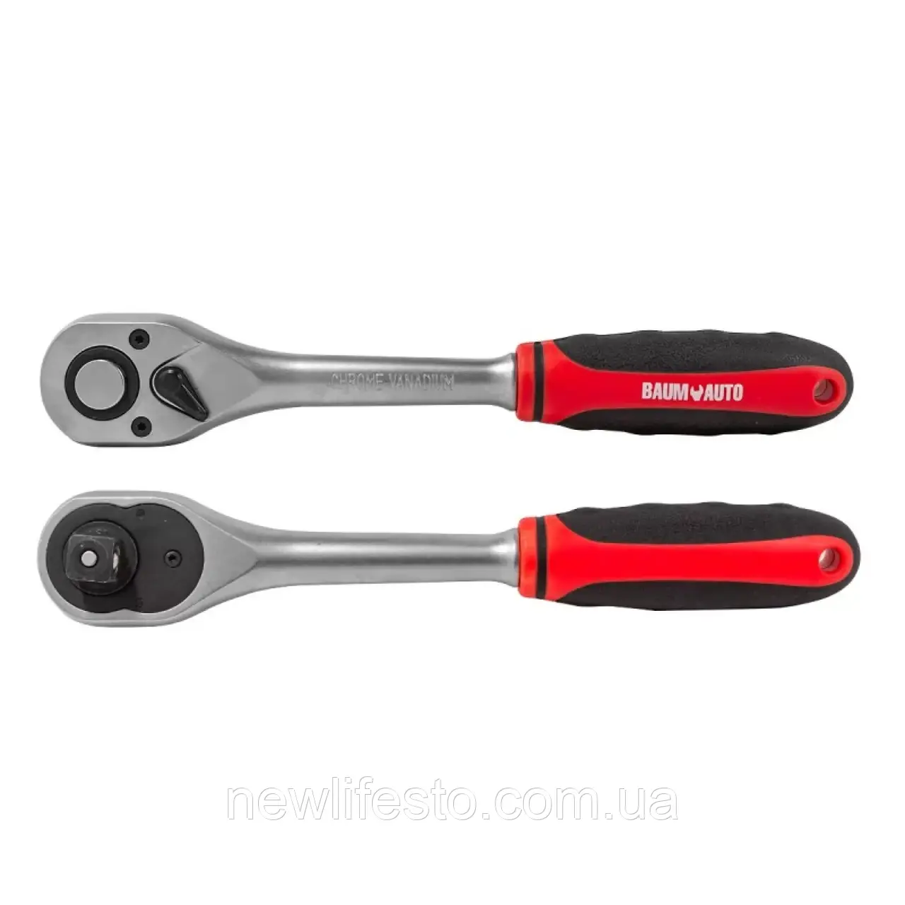 Тріскачка реверсивна з гумовою ручкою 1/2'' (L-250мм, 72зуб) BM-80724