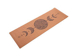 Килимок для йоги корковий Goa Amber 183x61x0.4 см Фази місяця (BH)