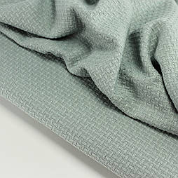 Бавовняне піке "Плетінка" 240 см колір брудно-м'ятний № HSR-017