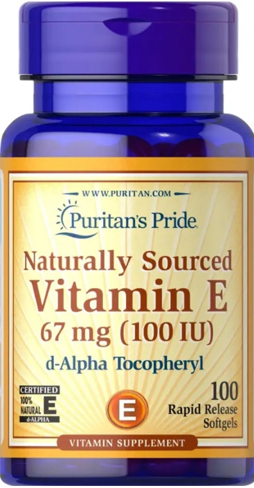Вітамін Е Puritan's Pride Natural E-100 IU 100 капс