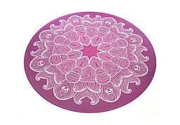 Килимок для йоги круглий Shakti Gol Print Amber 150 см фуксія (BH)