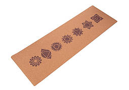 Килимок для йоги корковий Goa Amber 183x61x0.4 см Чакри (BH)