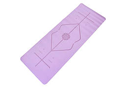 Килимок для йоги Amber Ganesh Align каучуковий бузковий 183x68x0.5 см (BH)