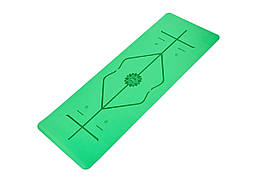 Килимок для йоги Amber Ganesh Align зелений 183x68x0.5 см (BH)