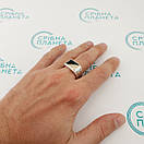 Срібний перстень з золотом для чоловіка. Чоловічі кольца печатки 925. 20 розмір, фото 3