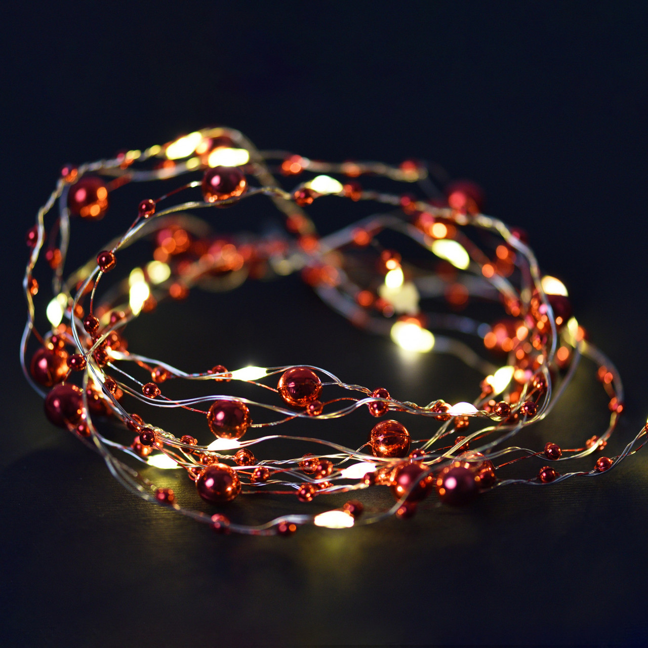 Гірлянда LED Yes! Fun на мідному дроті Намистини 20 LED тепло-біла 2,2 м на батарейках, фото 1