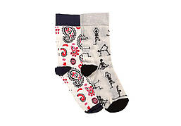 Набір шкарпеток RAO Socks Йога Червоно-чорні Пейслі + Скелети 2 пари (39-41) (BH)