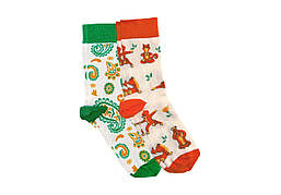 Набір шкарпеток RAO Socks Йога Зелені Пейслі + Котики 2 пари (36-38) (BH)