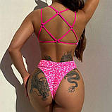 Цілісний купальник з леопардовим принтом - рожевий/леопард S (KUP-CIL-PINK-LEO), фото 5