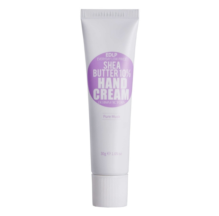 Зволожувальний крем для рук з олією ши Derma Factory She Butter 10% Hand Cream Pure Musk 30 г