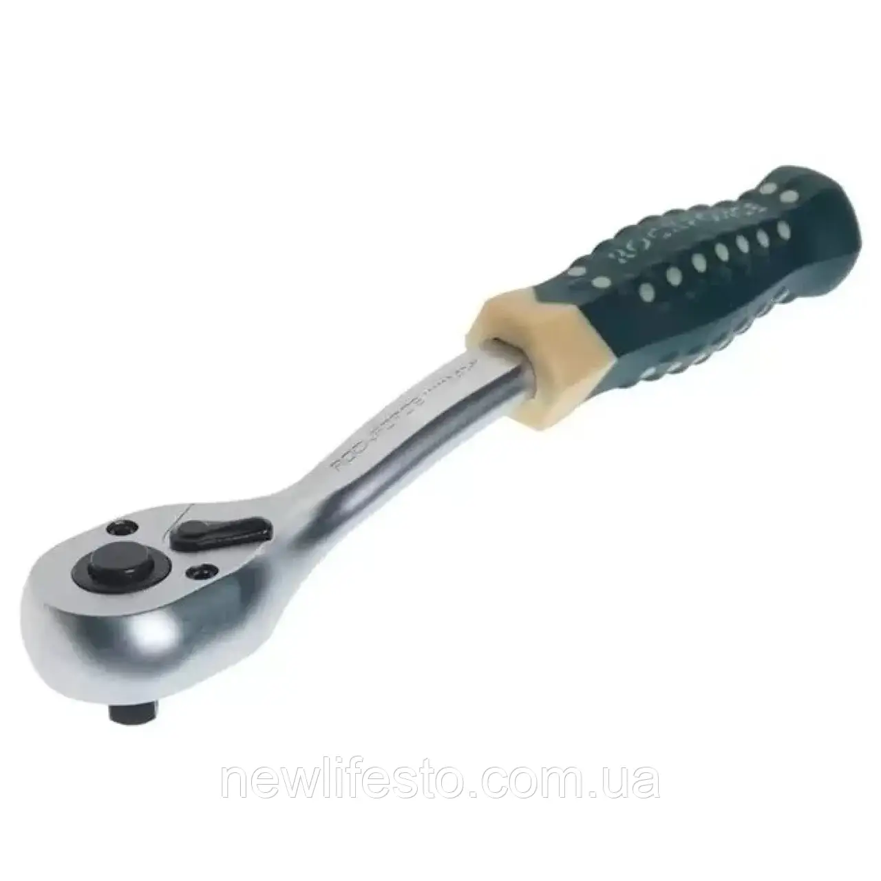Тріскачка реверсивна посилена зігнута з гумовою ручкою 1/2" (72зуб.) ROCKFORCE RF-802422