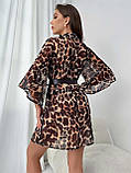 Напівпрозорий жіночий халат-парео з леопардовим принтом S (ХАЛ-ПРОЗ-ЛЕО), фото 3