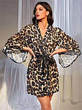 Напівпрозорий жіночий халат-парео з леопардовим принтом S (ХАЛ-ПРОЗ-ЛЕО), фото 7