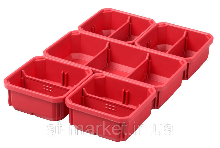Контейнери запасні для тонких органайзерів PACKOUT MILWAUKEE, 5шт. (1 великий, 4 маленьких), фото 1