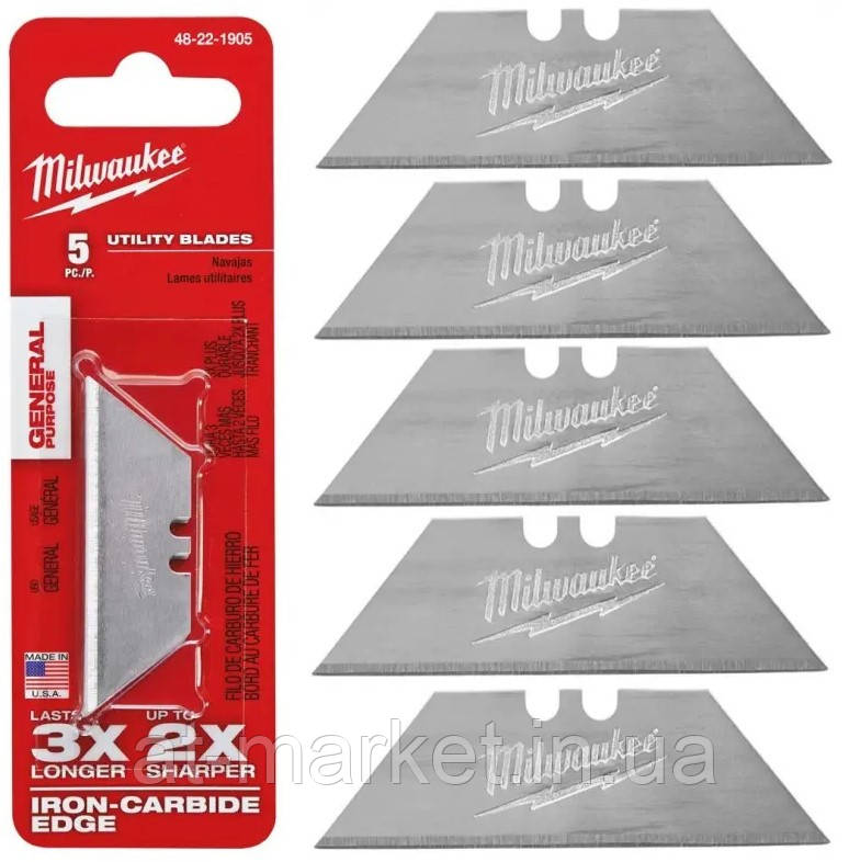 Леза змінні трапецієподібні універсальні MILWAUKEE, (5шт)