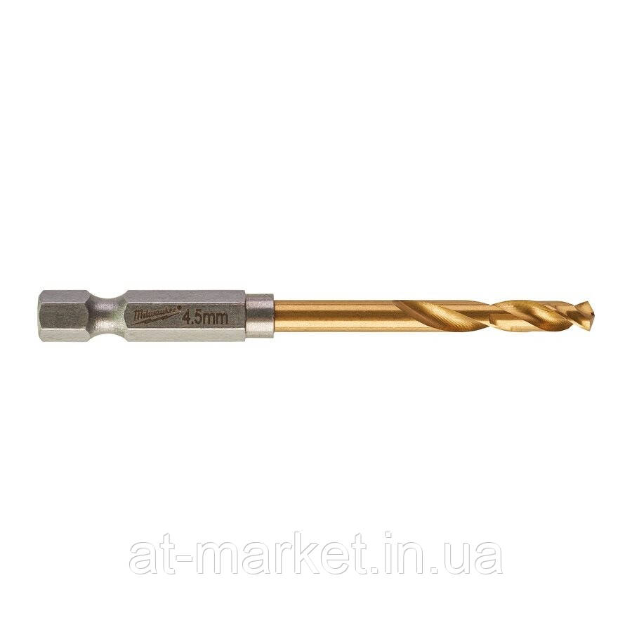 Свердло по металу RedHEX HSS-G TiN MILWAUKEE, діаметр 4,5 мм