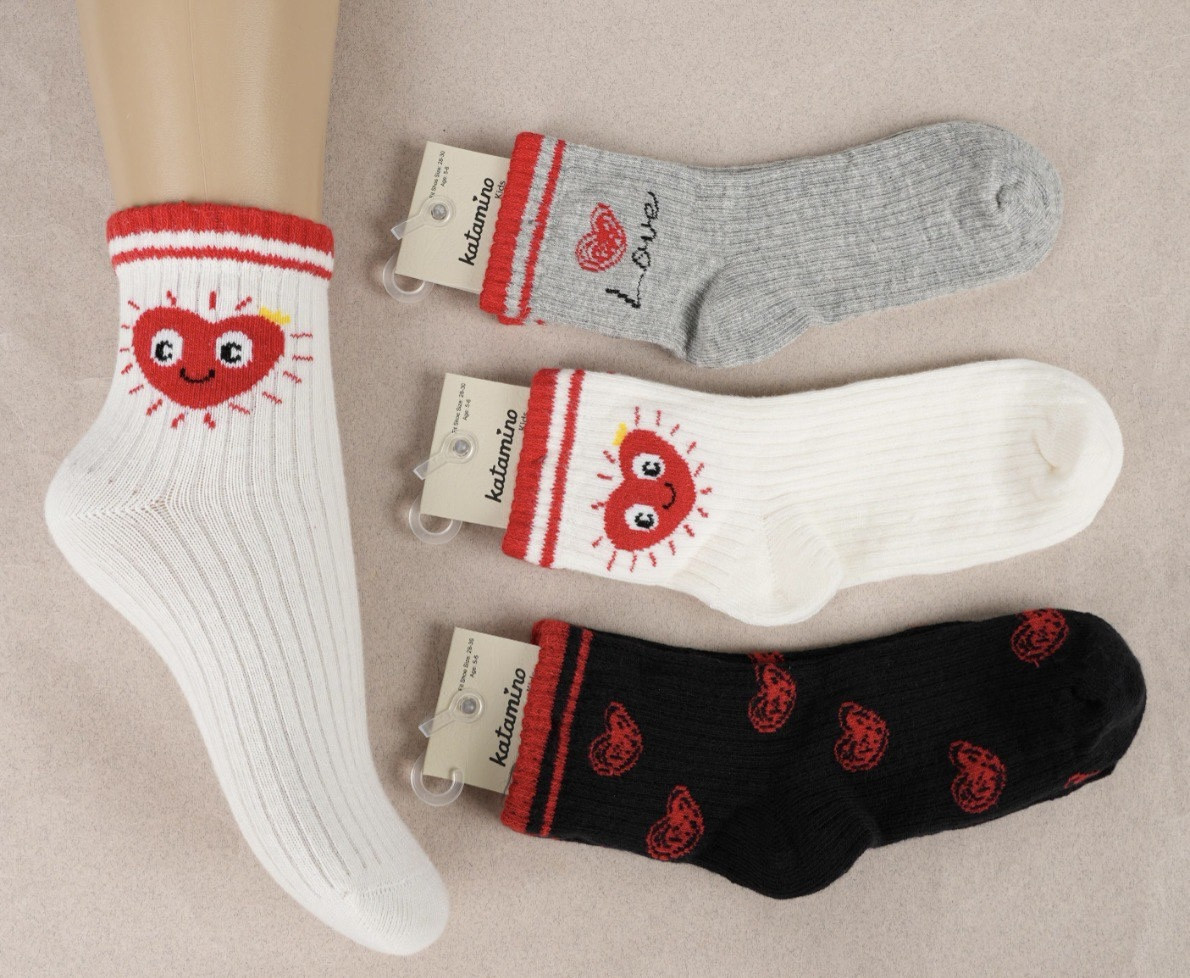 Шкарпетки бавовняні 5-6 років для дівчаток ТМ Katamino (6 шт/уп), фото 1