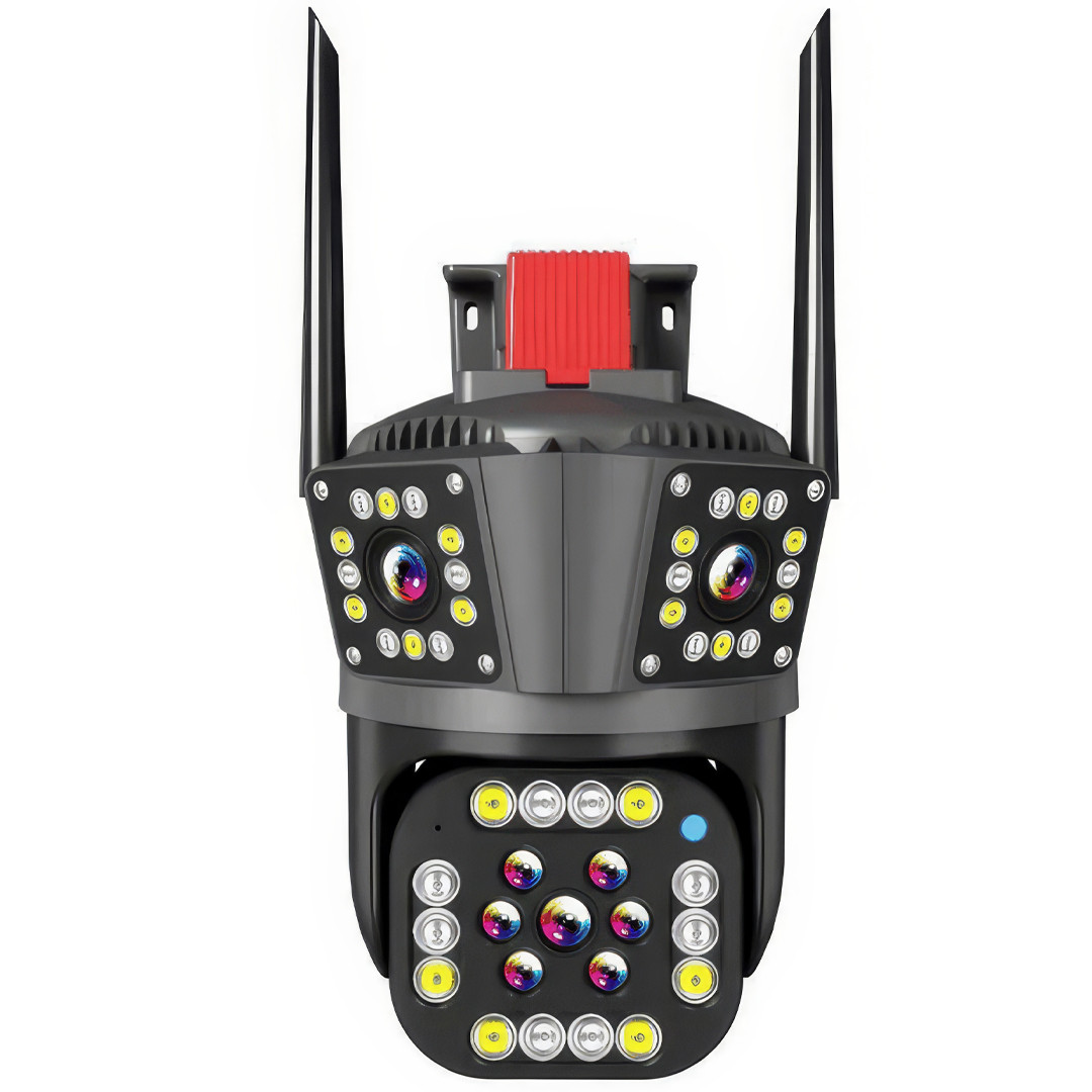 Вулична WiFi камера відеоспостереження з трьома об'єктивами PTZ 3L-V33 V380 Портативна камера відеоспостереження, фото 1