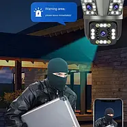 Вулична WiFi камера відеоспостереження з трьома об'єктивами PTZ 3L-V33 V380 Портативна камера відеоспостереження, фото 4