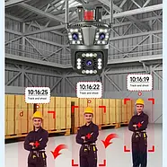 Вулична WiFi камера відеоспостереження з трьома об'єктивами PTZ 3L-V33 V380 Портативна камера відеоспостереження, фото 9