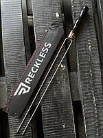 Шампур подвійний рожен із дерев'яною ручкою для грибів овочів морепродуктів 640*4 мм Reckless Graphite преміум